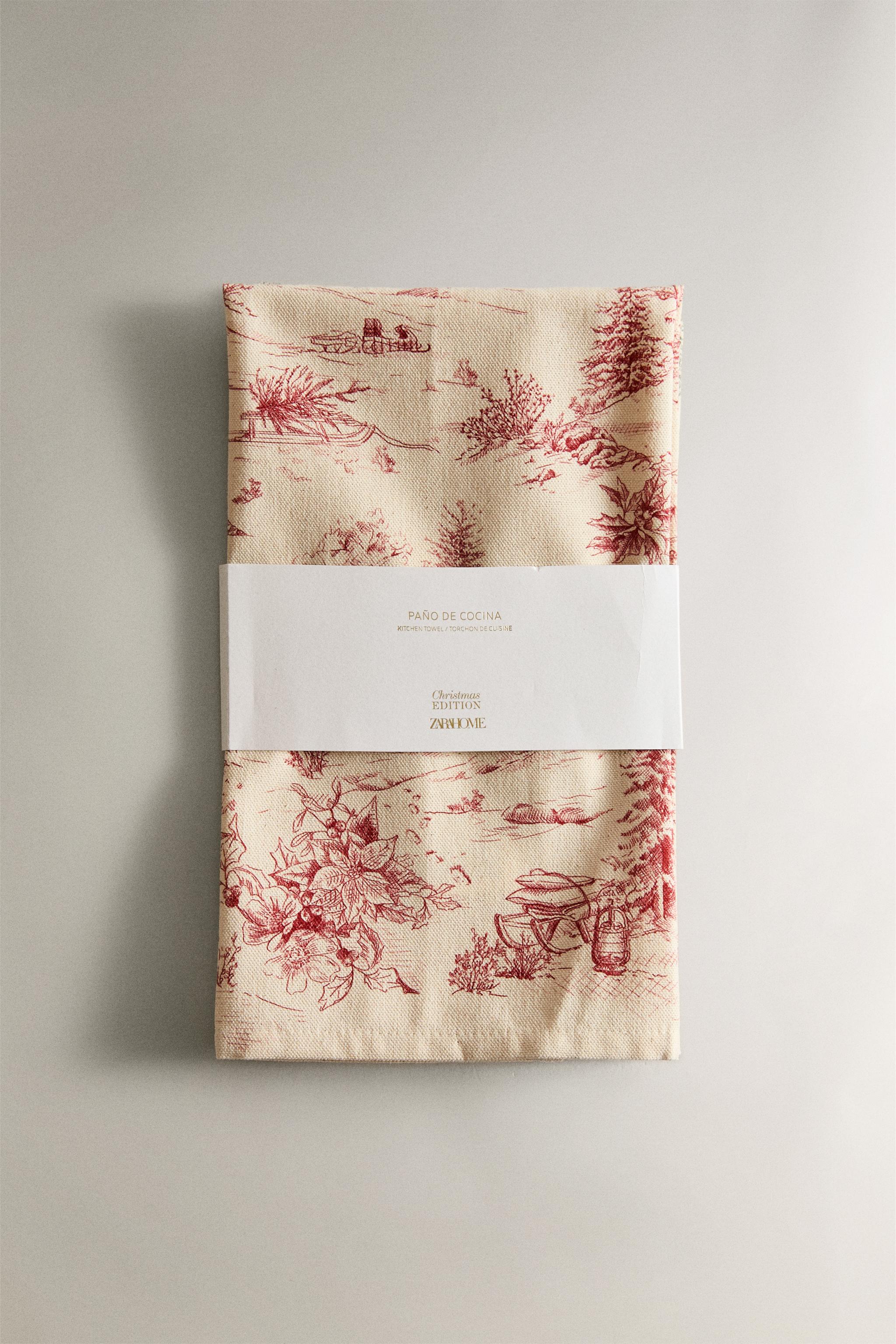 LOT DE TORCHONS DE CUISINE COTON MAISON DE CAMPAGNE DE NOËL (LOT DE 2)